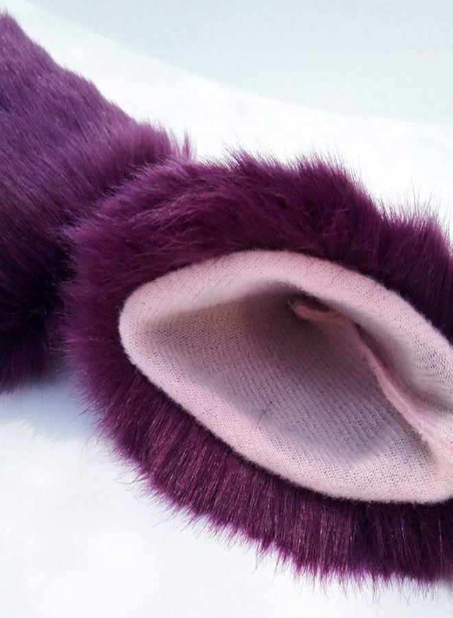 ZCMG Cat Ears Hair Clips Fox Ears Barrettes Women Furry Fur Cat Headpiece Holiday Hair Pins Sweet Halloween Party Decoration Headband Anime Cosplay Costume Kitty Kitten Hair Accessories Purple - Pink - Image 4